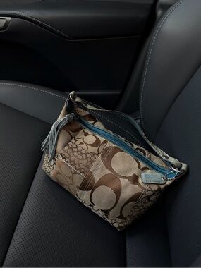 Coach Patchwork Signature Python Leather Mini Shoulder Bag Y2K Suede Tassel